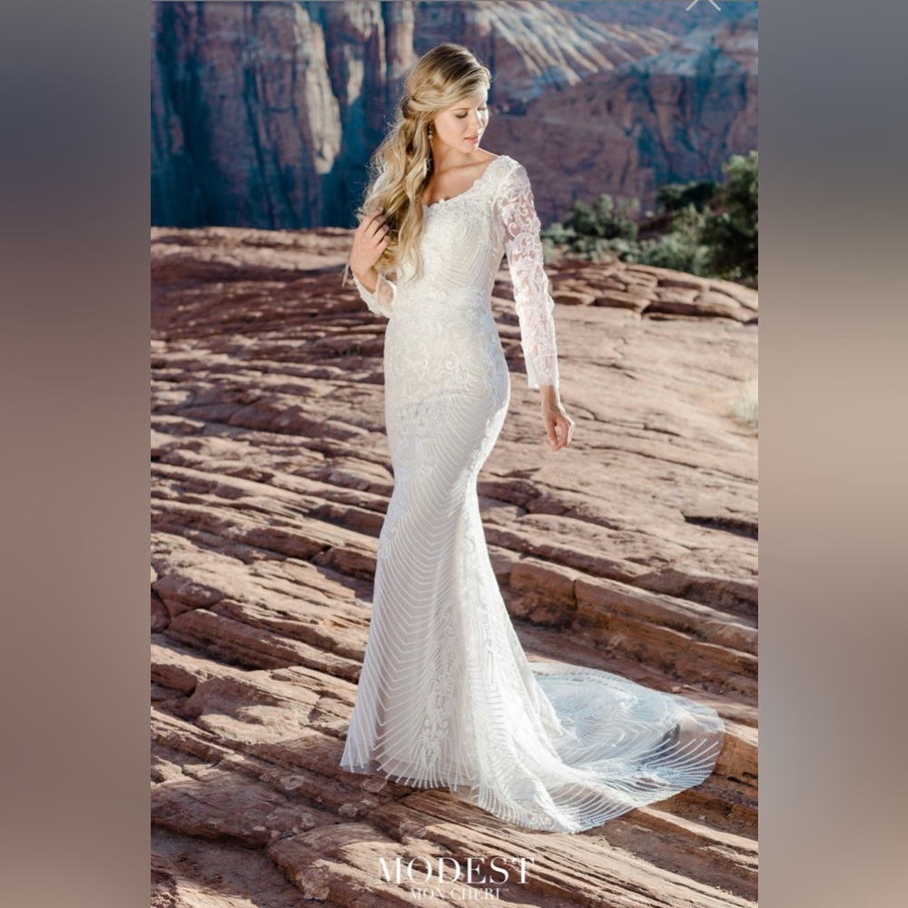 Wedding Dress Modest Mon Cheri Size 6